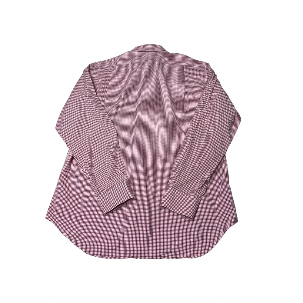 Polo Ralph Lauren Curham Classic Fit Gingham Shirt‎ Burgundy White Mens 16 34/35